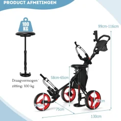Trendmix Verstelbare Lichtgewicht Golf trolley Met 3 Wielen Hot
