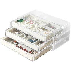 UNIQ Acryl Sieradendoos met 3 Laden, Organizer Transparant Online