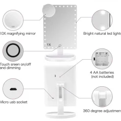 UNIQ Hollywood Make-up Make-upspiegel met Licht Clearance