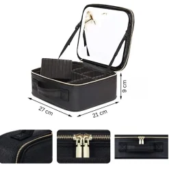 UNIQ Make-up Reistas met LED-lampje - Toilettas / Cosmetische tas voor al je make-up - Zwart Sale