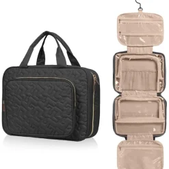 UNIQ Reis Toilettas met Haak en 4 Vakken - Zwart Hot