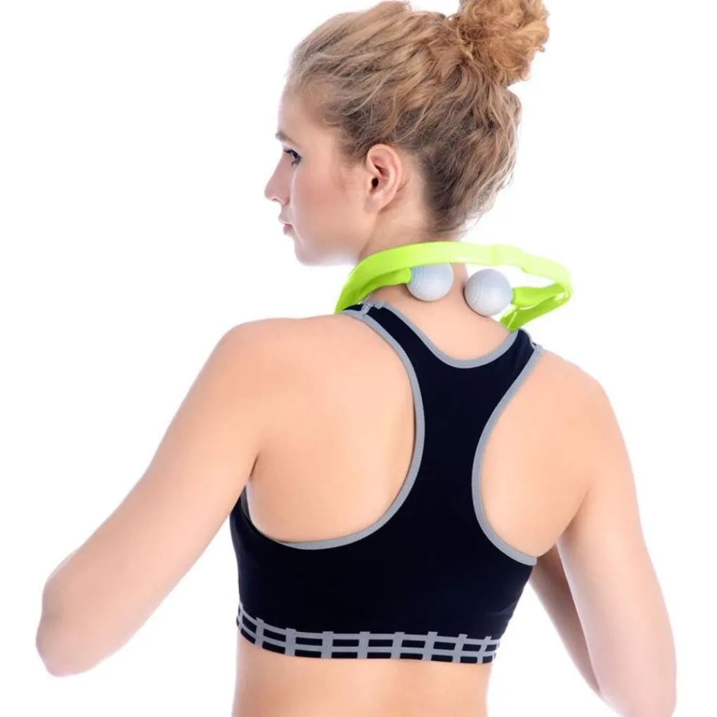 UNIQ Nek‑ & Schoudermassager – Handmatige Triggerpoint Roller, Verstelbaar, Groen Clearance