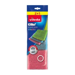 Vileda Schuurspons Glitzi Power Inox Colors 2+1