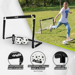 VirtuFit Kinder Voetbaldoelen Set met 2 Ballen en Pomp Online