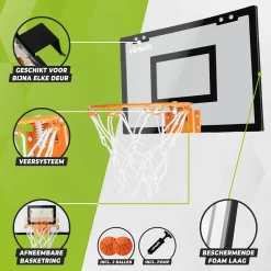 VirtuFit Pro Mini Basketbalbord met 2 Ballen en Pomp
