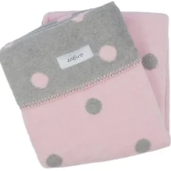 Zaffiro Grijs & Roze Gestipt 100 x 150 cm Ledikantdeken Clearance