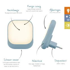 Zazu Blauw Automatisch Led Nachtlampje Discount